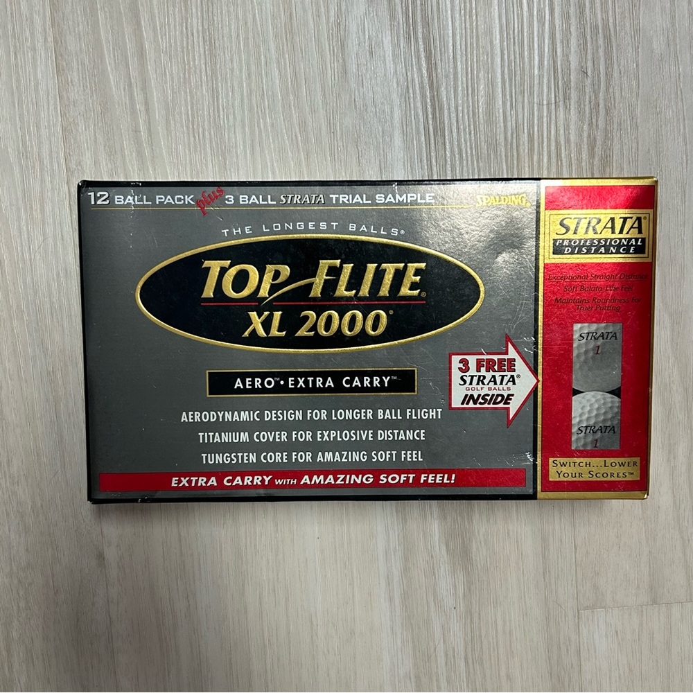 Top Flite XL 2000 Spalding 12 Golf Balls NEW Plus 3‎ Strata